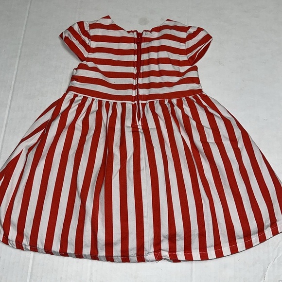 Disney Baby Minnie Mouse Red White Stripe Dress Baby Size 12/18 Months - Picture 2 of 10